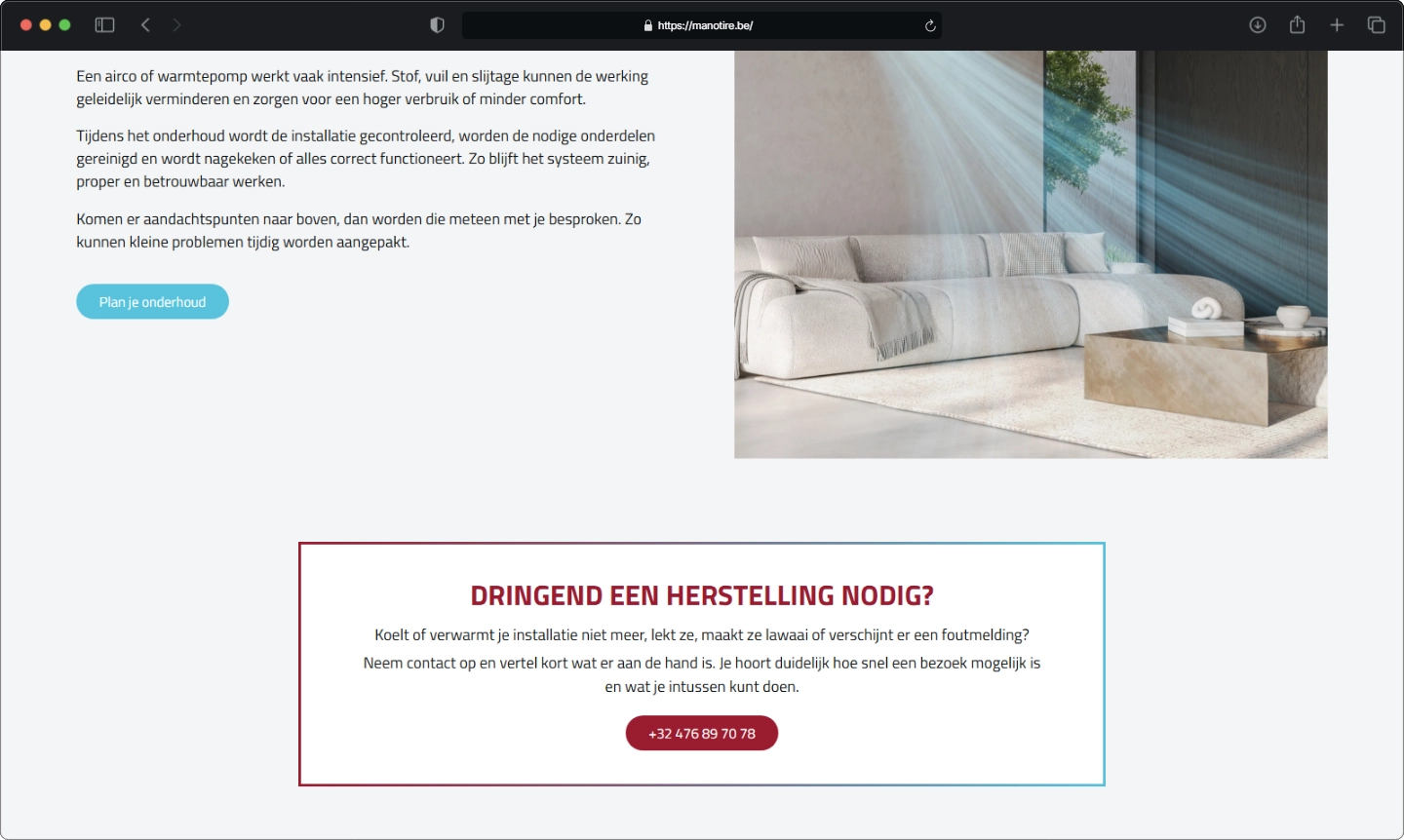 Call to action voor dringende herstelling
