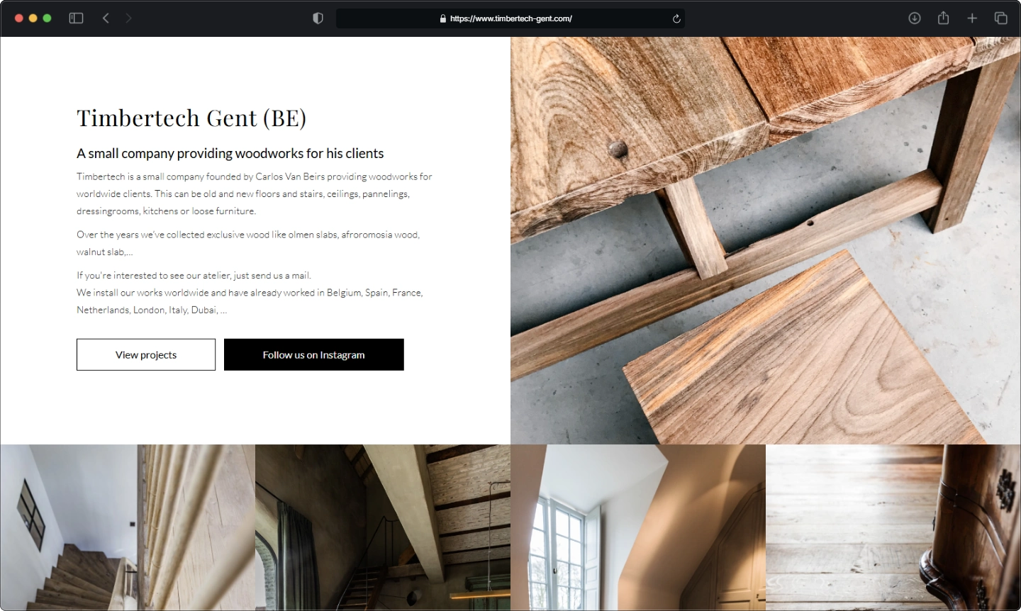 Engelstalige homepage van Timbertech