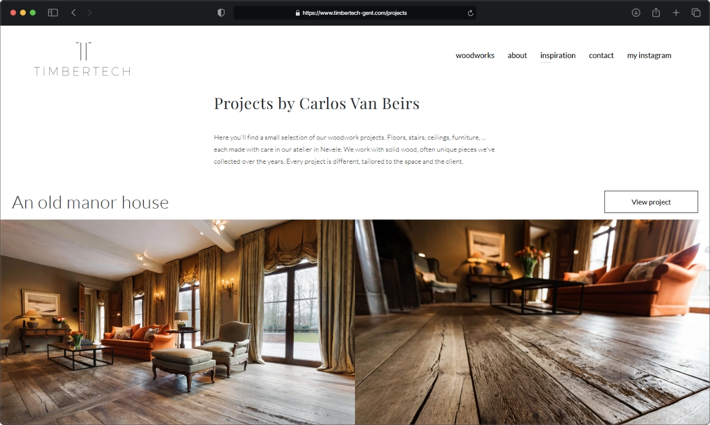 Overzicht van projecten op de Timbertech website