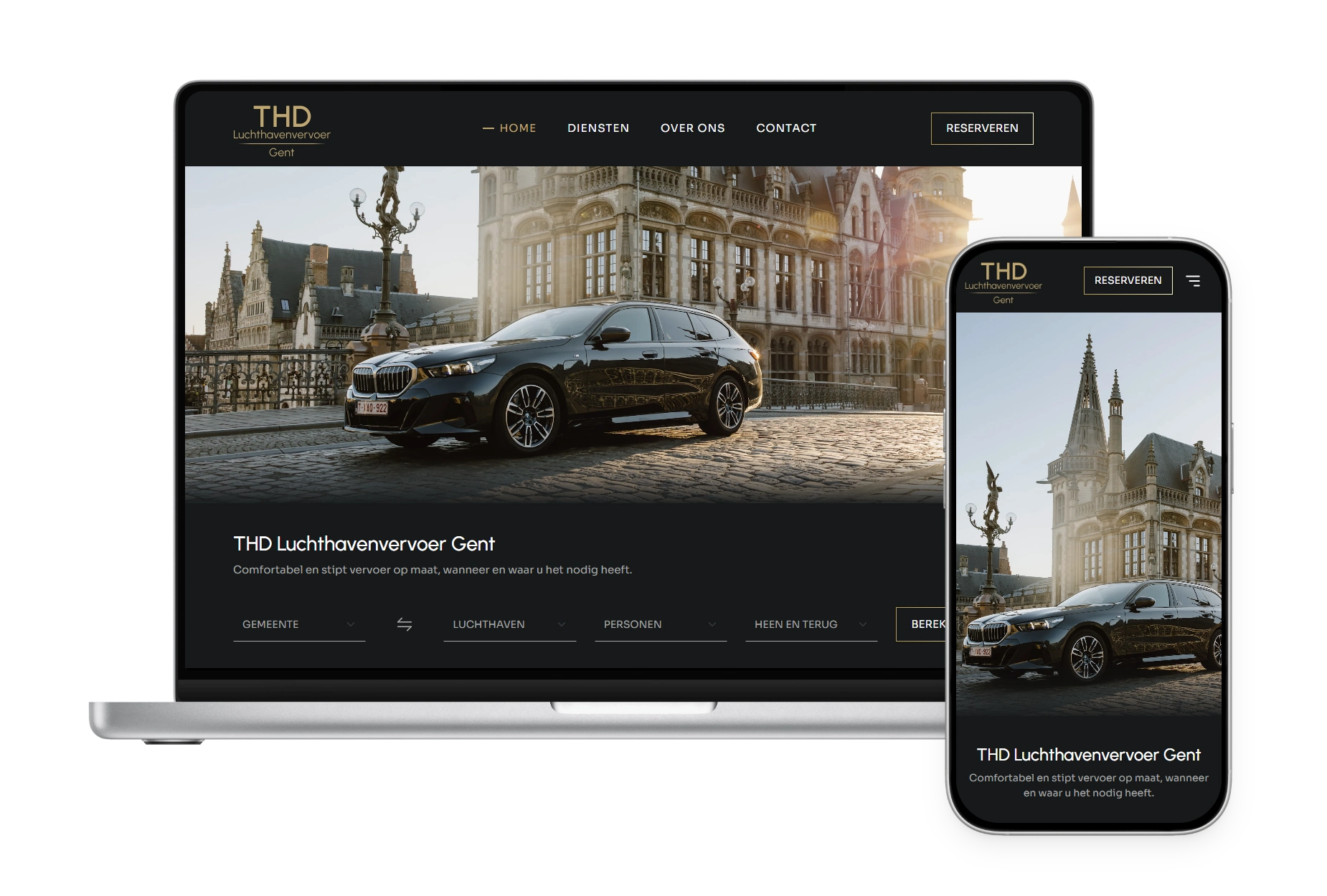 Website THD Luchthavenvervoer Gent